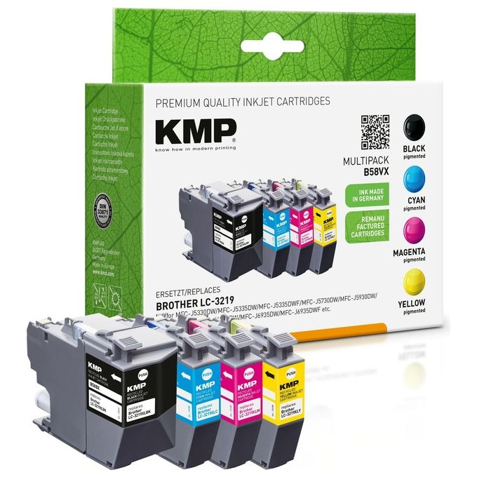 KMP B58VX Promo Pack BK-C-MY-Y Compatibile con Brother LC-3219VALDR