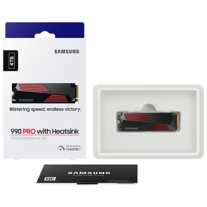 Samsung 990 PRO NVMe 4Tb con Dissipatore di Calore SSD Interno