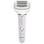 Panasonic ES‑EY30‑V503 Epilatore a pinzette ricaricabile 3 velocita' testine incluse: epilazione + precisione + zona sensibile utilizzo Wet and Dry autonomia 30 min colore Bianco-lilla