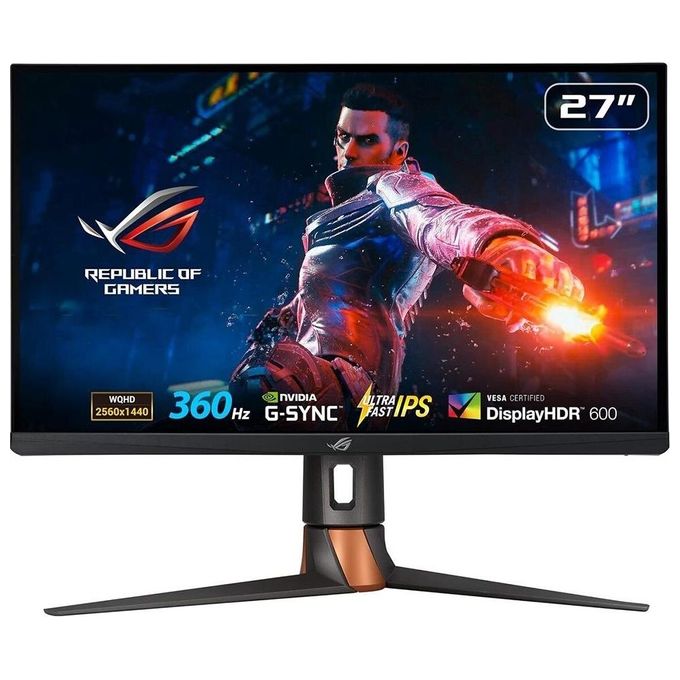 ASUS Monitor Gaming ROG Swift PG27AQN 27'', Frequenza 360Hz, Risoluzione 2560x1440 QHD, Nvidia Reflex, Ultrafast IPS, Tempo di Risposta1ms, HDR10, DP-HDMI