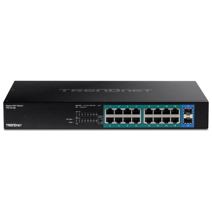 Trendnet TPE-TG182 Switch di Rete Gigabit Ethernet 10-100-1000 Supporto Power over Ethernet 1U 18 Porte Nero