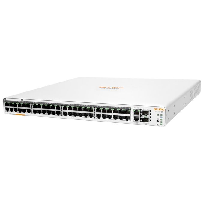 HP Enterprise Aruba Instant On 1960 48G 40p Class4 8P Class6 PoE 2XGT 2SFP+ 600W Gestito L2+ Gigabit Ethernet 10-100-1000 Supporto Power over Ethernet 1U Bianco