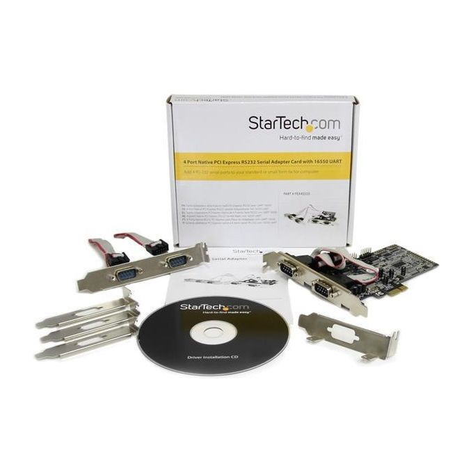 StarTech Scheda seriale PCI Express nativa a 4 porte RS-232 con 16550 UART