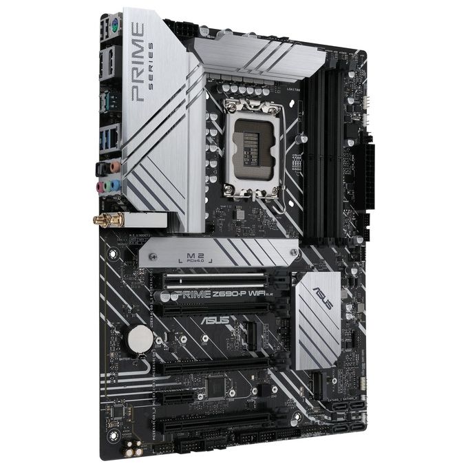 ASUS PRIME Z690-P WIFI Scheda Madre ATX, Intel Z690, LGA1700, DDR5, PCI 5.0, Realtek 2.5Gb Ethernet, WiFi 6 (802.11ax), Realtek 7.1 Sorround, 3xM.2, 4xSATA 6GB-s, Aura Sync RGB, Nero