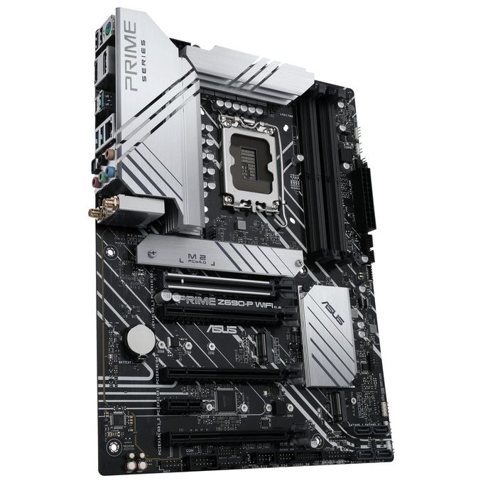 ASUS PRIME Z690-P WIFI Scheda Madre ATX, Intel Z690, LGA1700, DDR5, PCI 5.0, Realtek 2.5Gb Ethernet, WiFi 6 (802.11ax), Realtek 7.1 Sorround, 3xM.2, 4xSATA 6GB-s, Aura Sync RGB, Nero