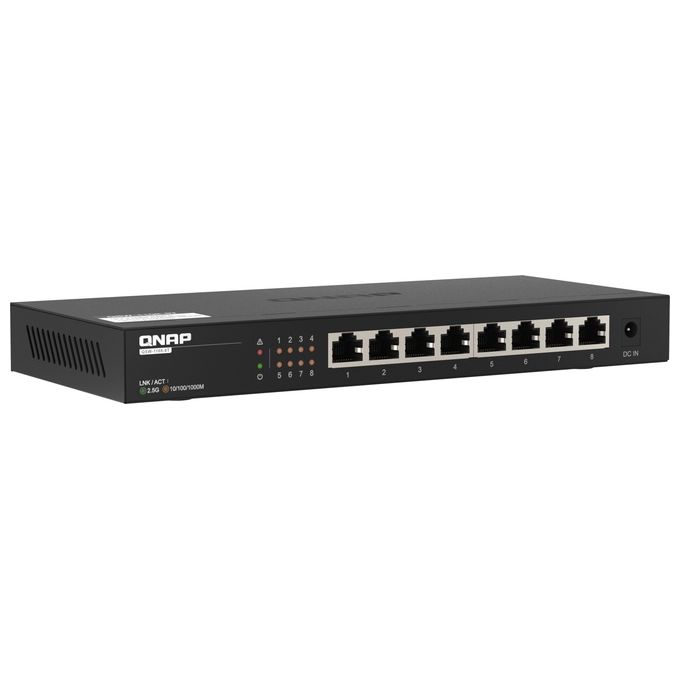 Qnap QSW-1108-8T Switch di Rete non Gestito 2.5g Ethernet 100-1000-2500 Nero