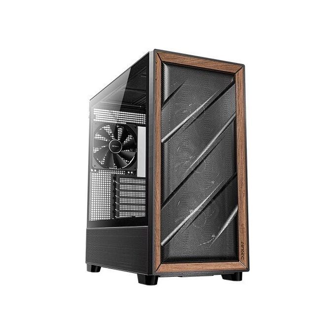 Antec Flux Wood 5 Ventole Pwm Incluse Pannello Frontale ad Alto Flusso d'aria con Legno di Noce Type-C Radiatore da 420mm e Supporto per Scheda Madre con Connessione Posteriore