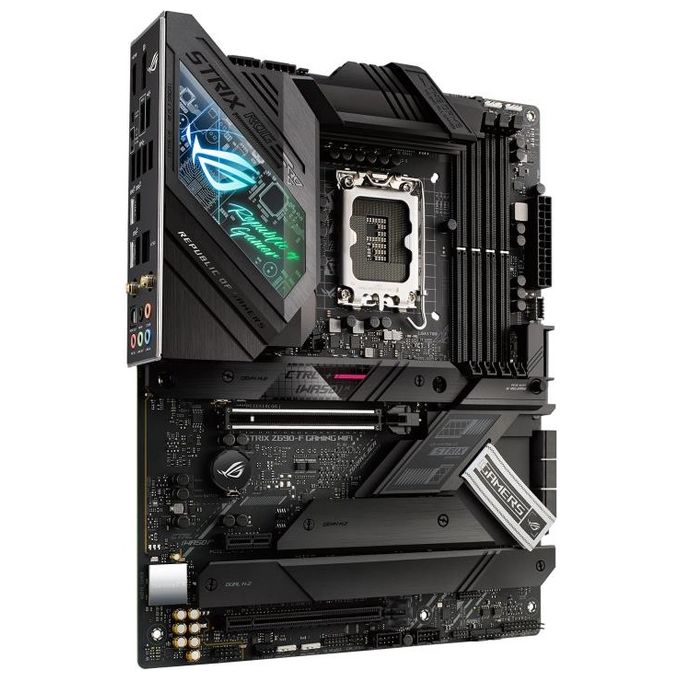 [ComeNuovo] ASUS  ROG Strix Z690-F Gaming Scheda Madre ATX, Intel Z690, LGA1700, DDR5, PCI 5.0, WiFi 6E(802.11ax), Intel I225-V 2.5Gb LAN, ROG SupremeFX 7.1, 4xM.2, 6xSATA 6GB-s, Aura Sync RGB, Nero