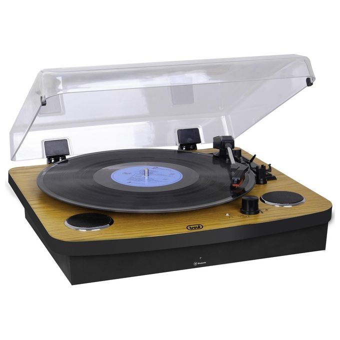 Trevi TT 1022 BT Giradischi Stereo con Bluetooth Aux-In Uscita Audio RCA e Mobile in Legno