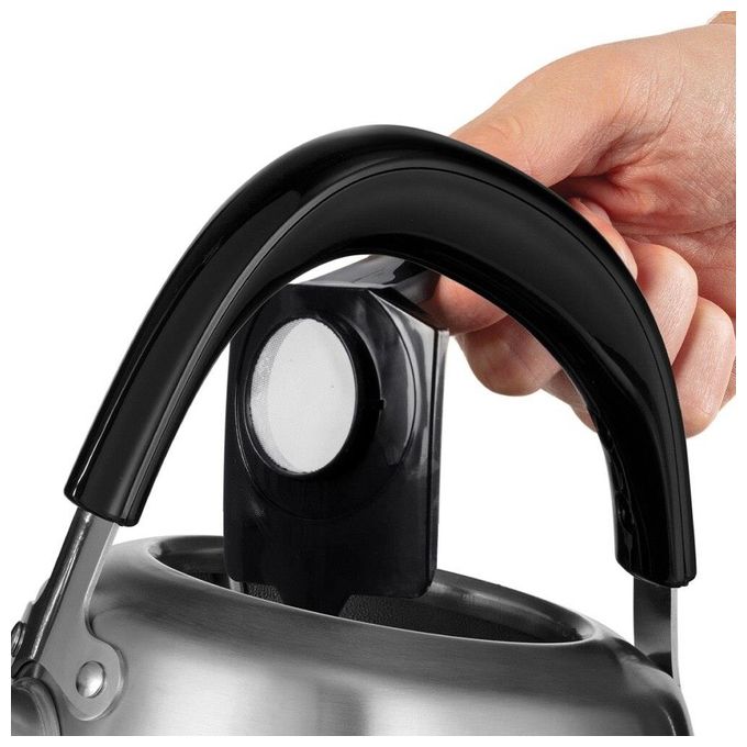 Russell Hobbs Stylevia – Bollitore elettrico 1.7 L, Potenza 2200 W, Corpo in acciaio inox, Sistema di sicurezza autospegnimento, Funzioni: bollitura rapida e indicatore livello acqua, Colore Inox