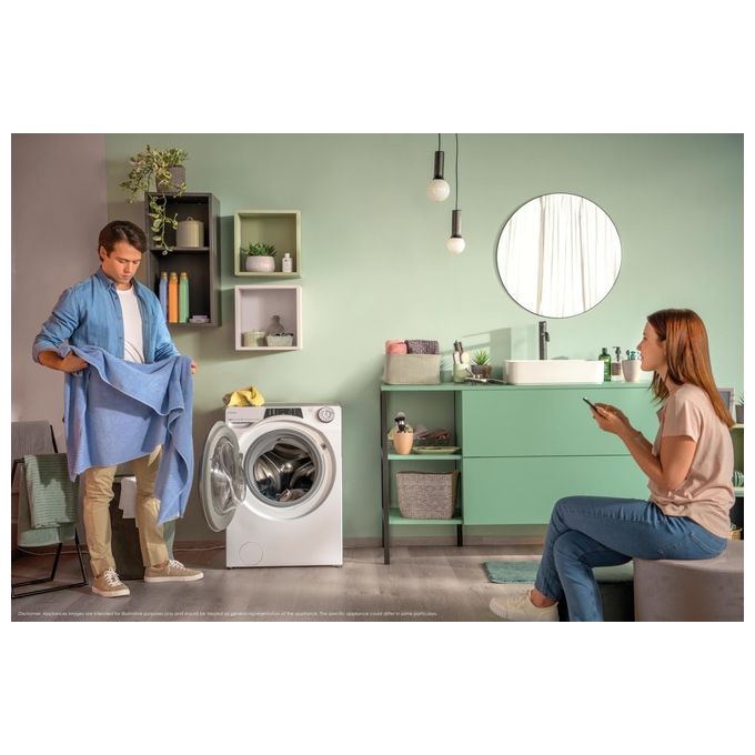Candy RP496BWMR91S RapidÓ Pro Lavatrice Carica Frontale 9 Kg 1400 rpm Classe A Inverter Vapore Wi-Fi (85x60x54 cm) colore Bianco