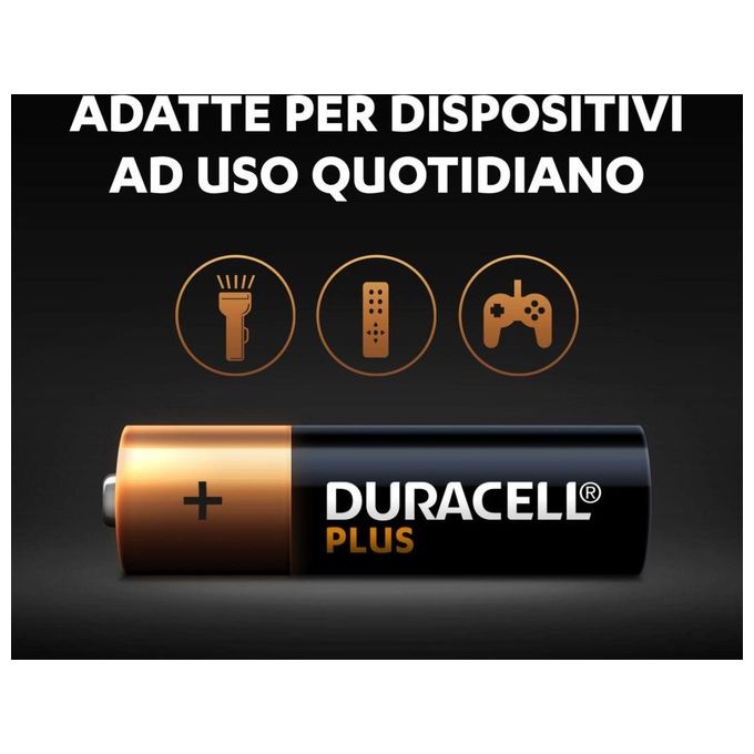 Duracell Plus 100 AA CP16 Blister 16 Pz per esigenze di energia affidabile e duratura in dispositivi di uso quotidiano