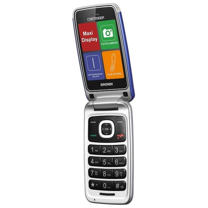 Brondi Contender Telefono Cellulare GSM Dual Sim con Tasti Grandi Blu-Viola