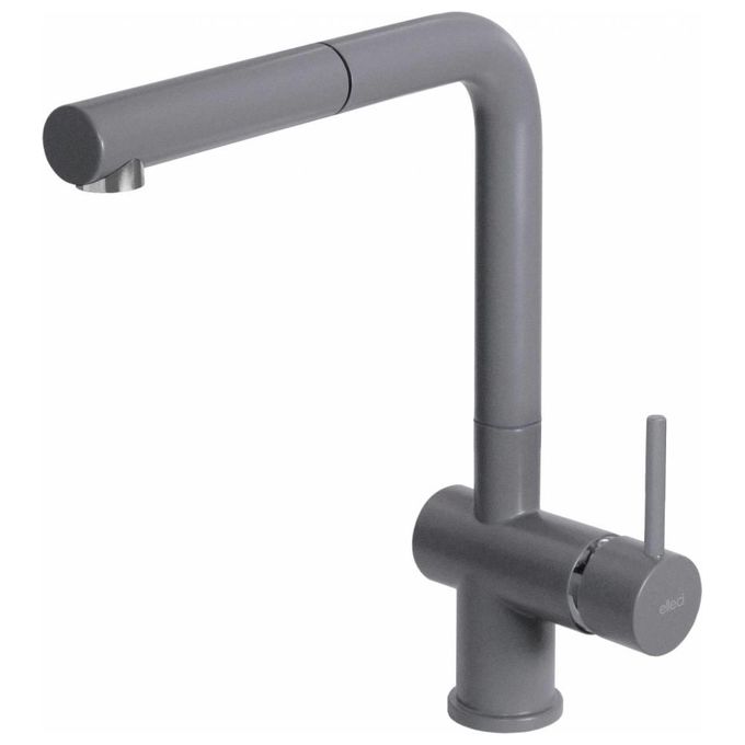 ELLECI MMKSTP73 Stream Plus Miscelatore monocomando con canna girevole e doccetta estraibile Modern Metaltek Grigio Titanio 73