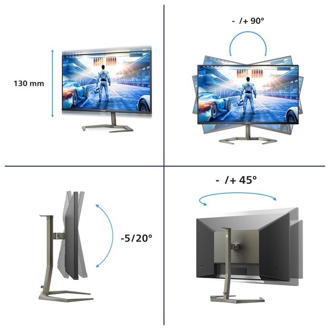 Philips 32M1N5800A-00 Momentum Monitor Gaming 31.5'' IPS 4K 144Hz 1ms HDR400 FreeSync Premium G-SYNC colore Nero