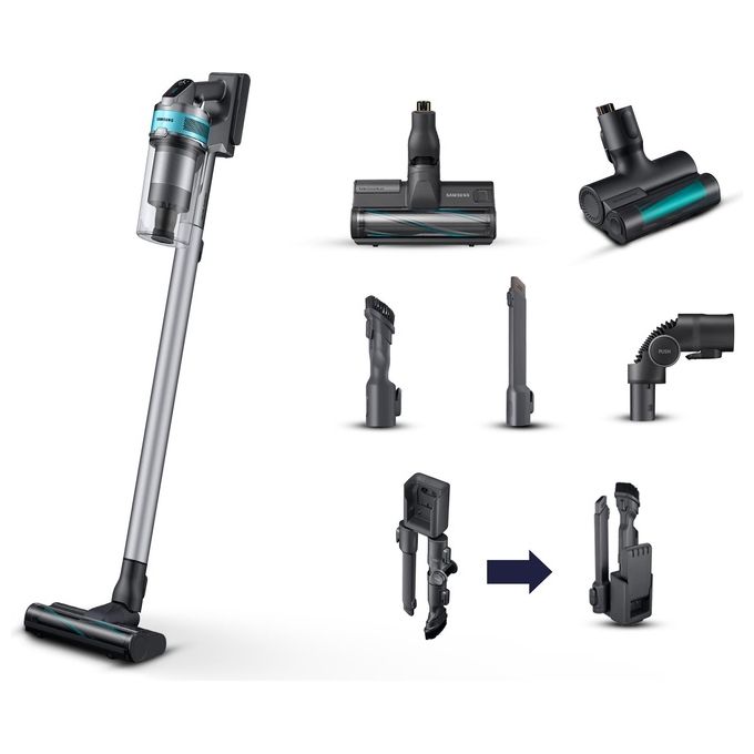 Samsung VS20T7531T1-ET Jet 75 Turbo Scopa Elettrica Senza Filo Senza Sacco Potenza 200W Autonomia 60 Minuti Silver