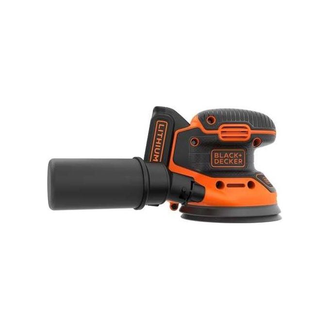 Black+Decker Levigatrice Rotorbitale Palmare con Batteria Litio 18v 1,5 ah con Sacchetto Raccoglipolvere