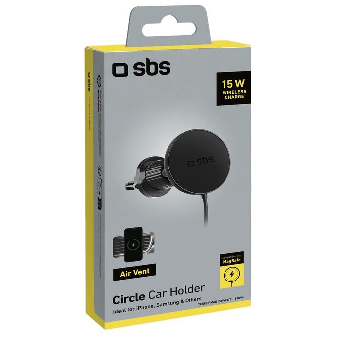 Sbs Circle Car Holder Supporto Auto Magnetico Ricarica Wireless
