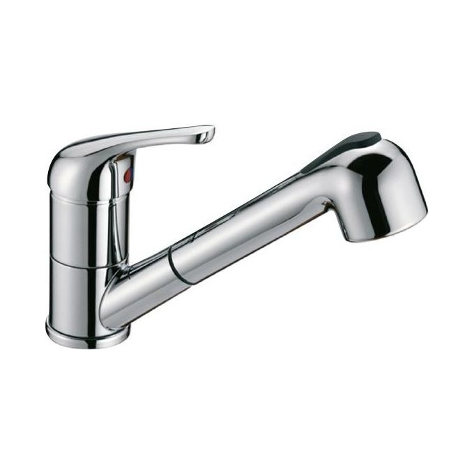 Crolla 7070CR CR Tecnomix Miscelatore monocomando con Doccetta Estraibile a 2 getti in abs e Bocca girevole Cromo