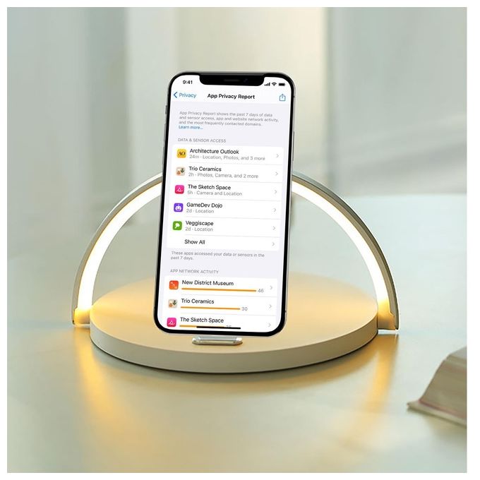 Celly Wireless Charger Lamp Circle Bianco