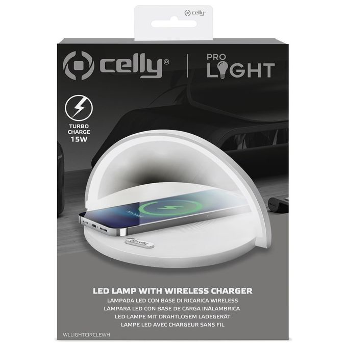Celly Wireless Charger Lamp Circle Bianco
