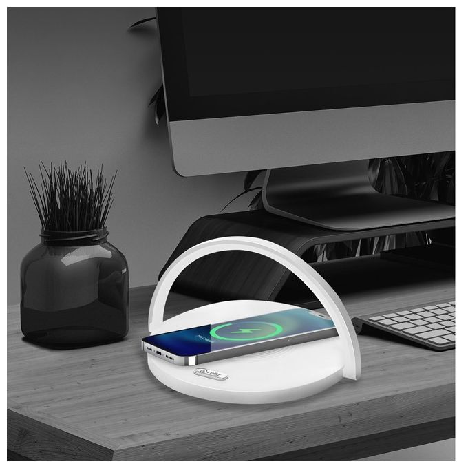 Celly Wireless Charger Lamp Circle Bianco