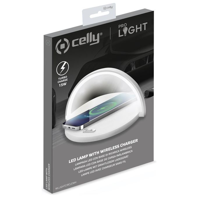 Celly Wireless Charger Lamp Circle Bianco