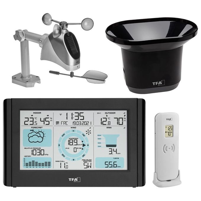 TFA Dostmann 35.1161.01 WEATHER PRO Stazione Meteo Radiocontrollata Nero