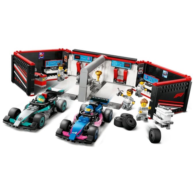 LEGO City Formula 1 Garage con monoposto Mercedes-AMG e Alpine F1 60444