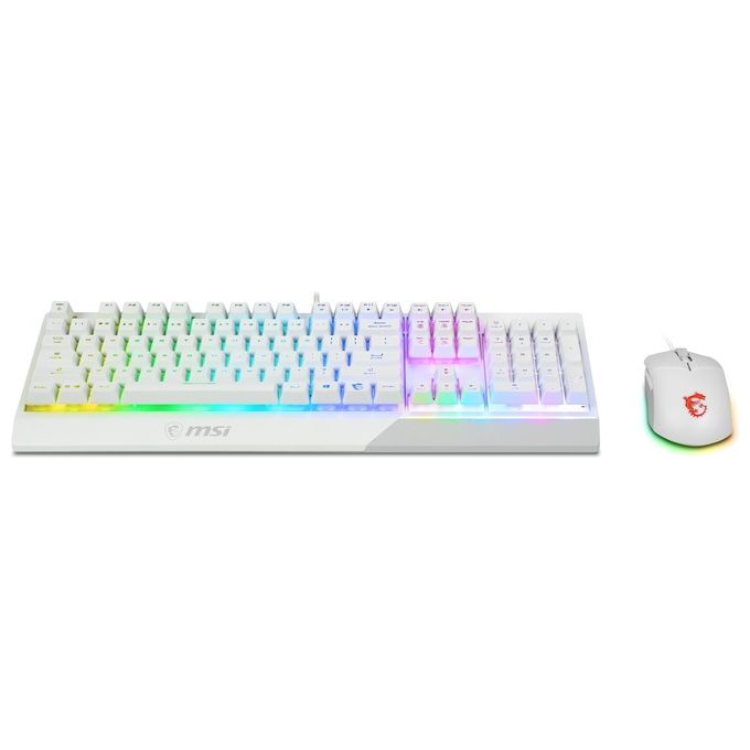 MSI Vigor GK30 Combo White Tastiera Mouse Incluso USB QWERTY Italiano Bianco