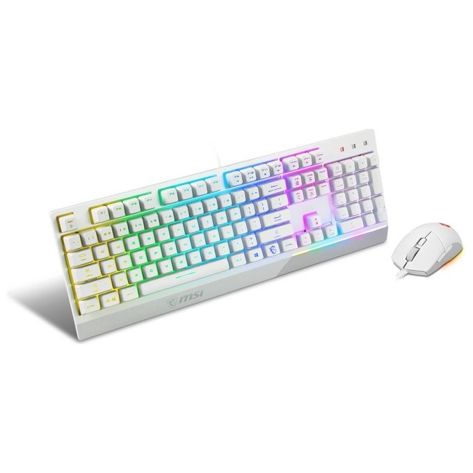 MSI Vigor GK30 Combo White Tastiera Mouse Incluso USB QWERTY Italiano Bianco