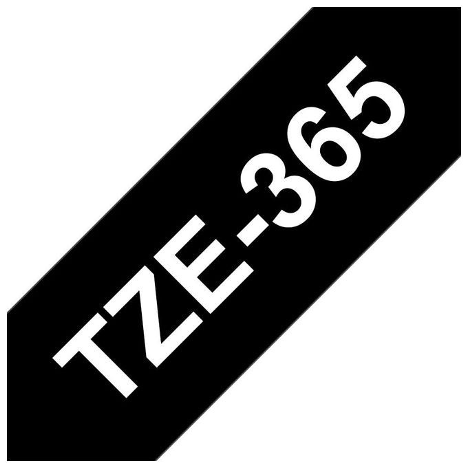 Brother TZE-365 Nastro per Etichettatrice 36mm Bianco su Fondo Nero