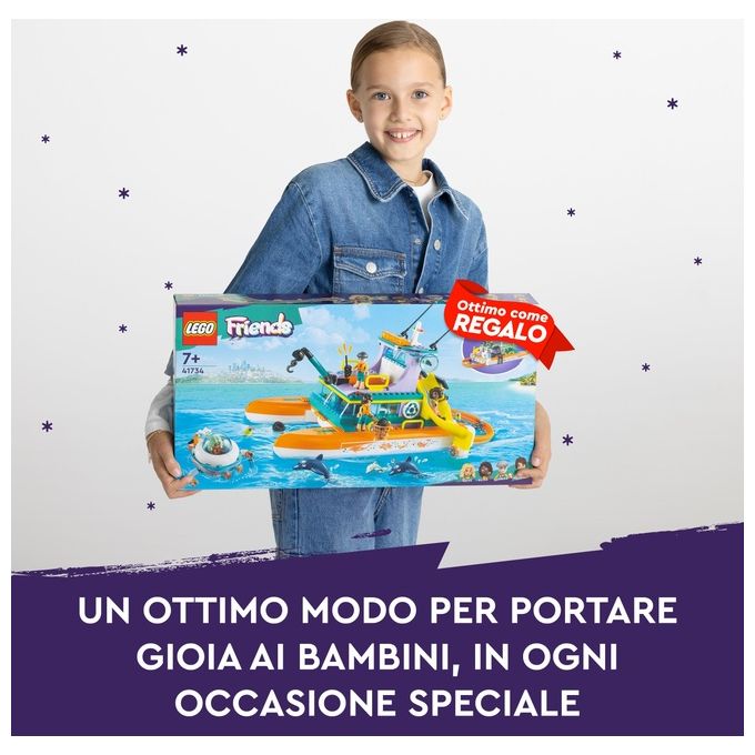 LEGO Friends 41734 Catamarano di Salvataggio, Barca Giocattolo con Animali e Sottomarino, Set Educativo, Regalo per Bambini 7+