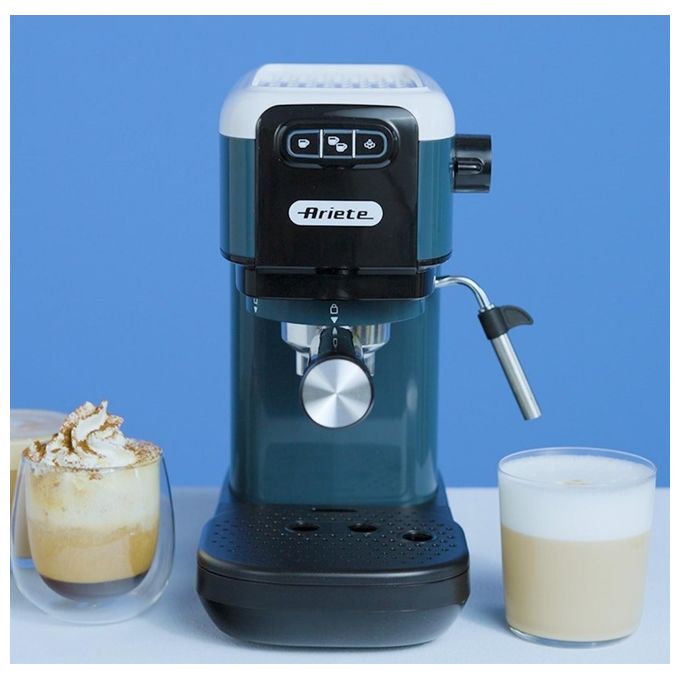 [ComeNuovo] Ariete 1399-11 Macchina Caffe' Cialde e Caffé Macinato in Polvere Espresso Manuale con Erogatore di Vapore 2 Tazze colore Snow White