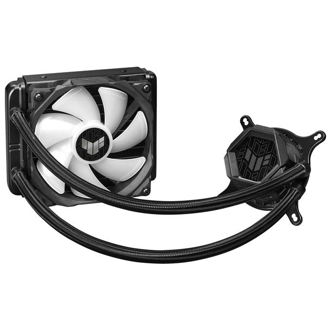 ASUS TUF Gaming LC 120 ARGB Dissipatore a Liquido All-In-One, Ventola TUF Gaming da 120mm ARGB, illuminazione ARGB, LGA 1700-1200-1150-1151-1152-1155-1156 e AMD AM4, Nero