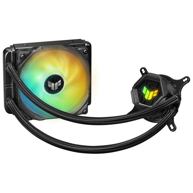 ASUS TUF Gaming LC 120 ARGB Dissipatore a Liquido All-In-One, Ventola TUF Gaming da 120mm ARGB, illuminazione ARGB, LGA 1700-1200-1150-1151-1152-1155-1156 e AMD AM4, Nero