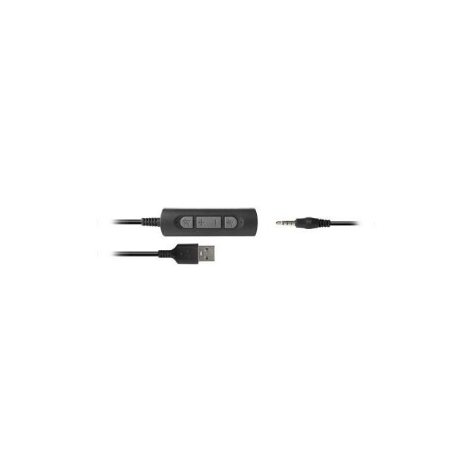Hamlet HHEADM-UJS Cuffia Auricolare A Padiglione con Microfono Cablato USB Tipo A e Jack 3.5 mm Nero
