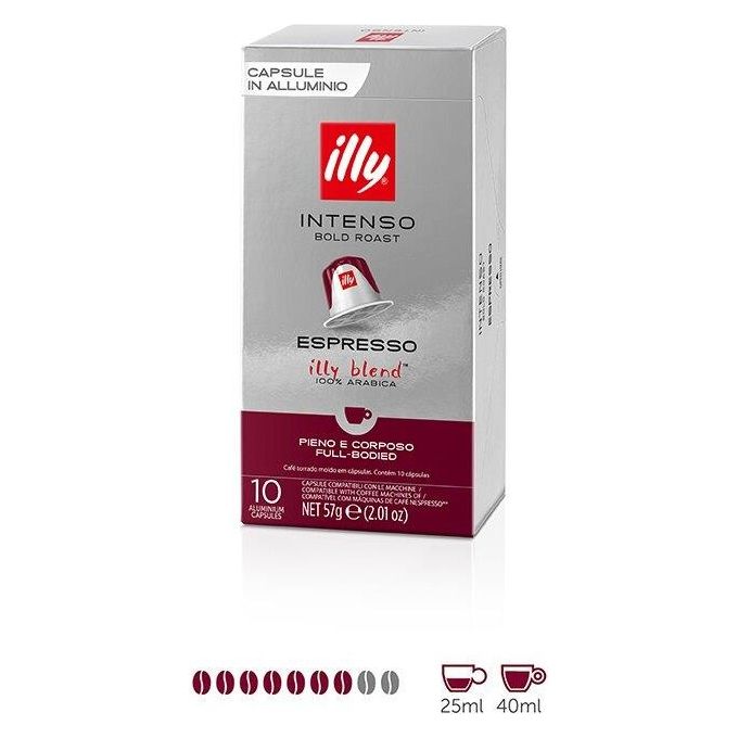 Illy, 10 Capsule Caffe' Espresso Intenso Compatibili Nespresso, Tostato