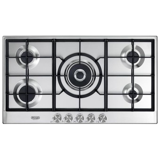 DeLonghi NSL590X Piano Cottura a Gas 5 Zone 1 Doppia Corona 90 cm Inox
