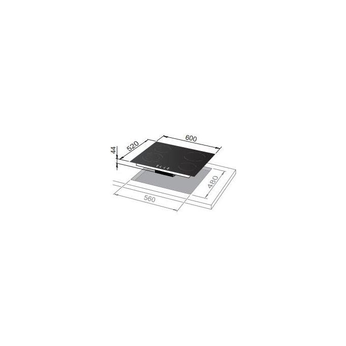 DeLonghi PVC61N Piano Cottura Piastre Radianti in Vetroceramica 4 Zone Funziona Pausa Comandi Touch Control 60 cm Nero