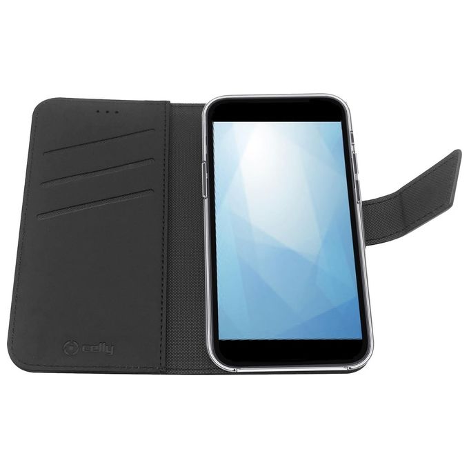 Celly Cover in Similpelle Wally per Samsung A13 4G 5G Nero