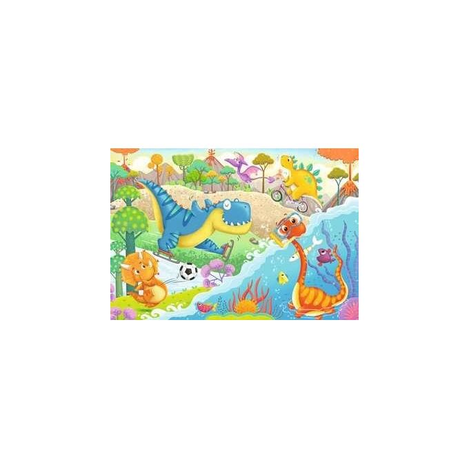 Ravensburger Puzzle 2x12 Pezzi Dinosauri Giocosi