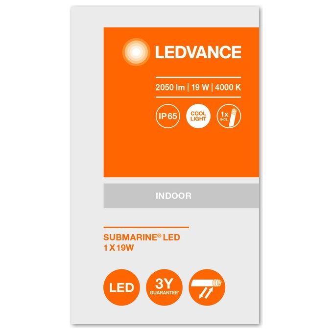 Osram Ledvance Submarine Plafoniera Stagna 1X19W 150 Luce Naturale 4000K
