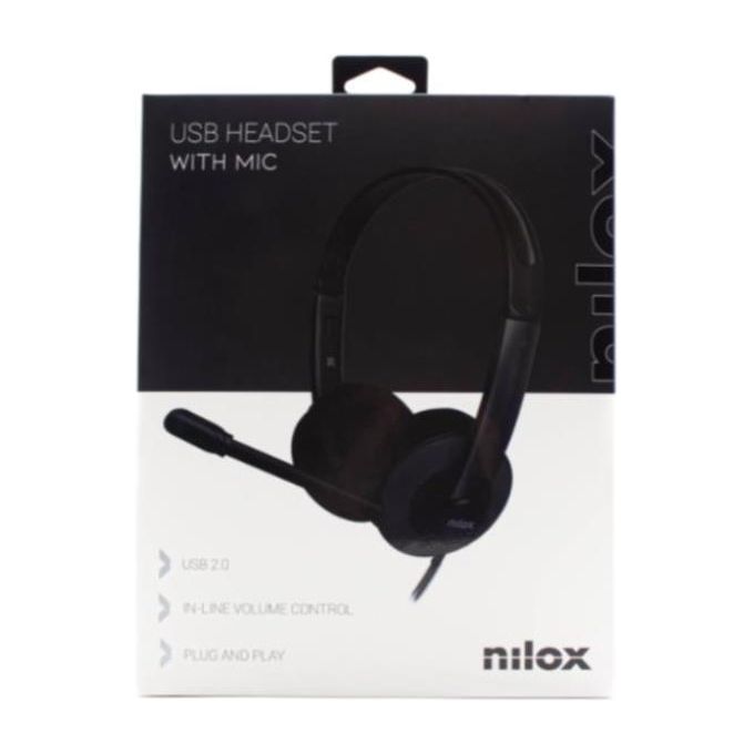 Nilox Cuffia Usb con Filo e Mute Mode