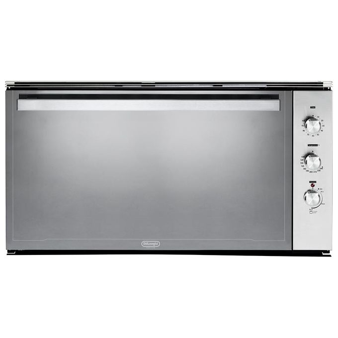 DeLonghi DLG90X Forno a Gas Termostatato Capacita' 83 Litri Classe energetica A Grill Elettrico Ventilazione Tangenziale di Raffreddamento 90cm Inox