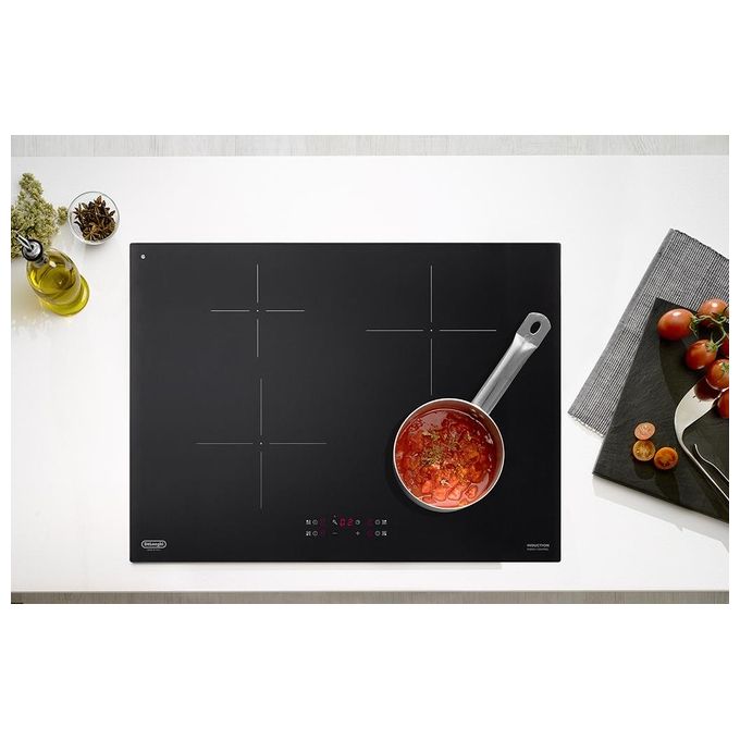DeLonghi PIN72 Linea Design Piano Cottura a Induzione in Vetroceramica  ComandiTouch control 70cm Nero
