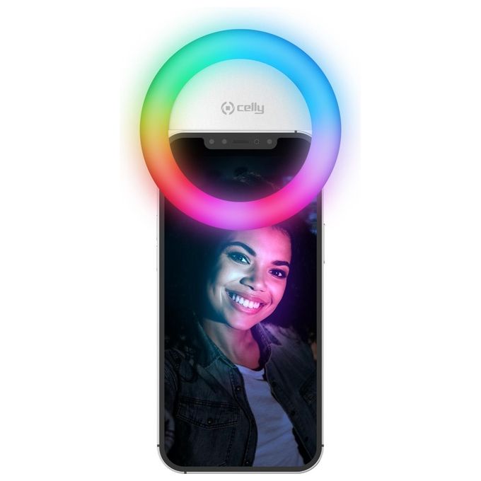 Celly Selfie Flash Light Rgb Bianco