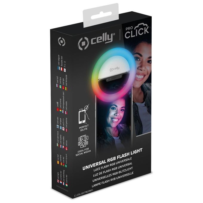 Celly Selfie Flash Light Rgb Bianco