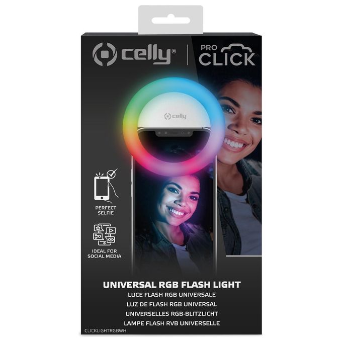 Celly Selfie Flash Light Rgb Bianco
