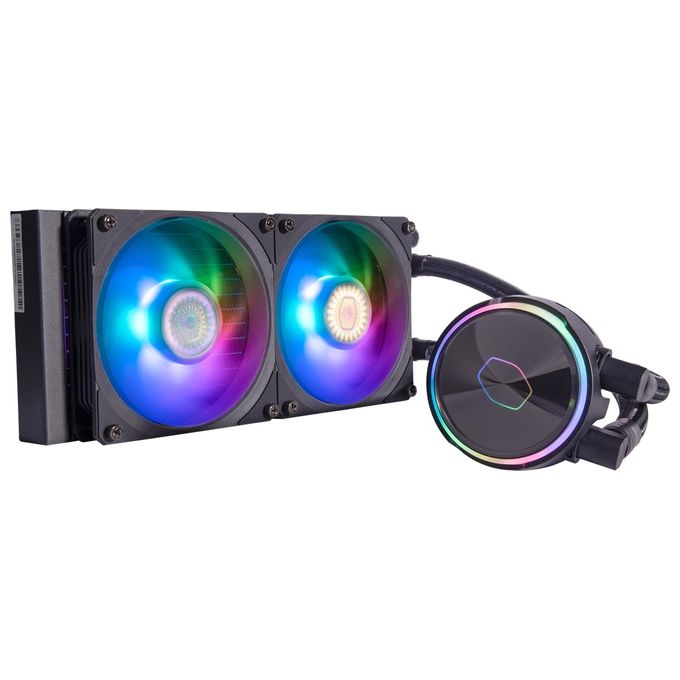 Cooler Master MasterLiquid PL240 Flux - Sistema di Raffreddamento a Liquido AIO per CPU, 2 Ventole 120 mm, Radiatore 240 mm, Controller RGB Indirizzabile Gen2 - Supporta AMD e Intel